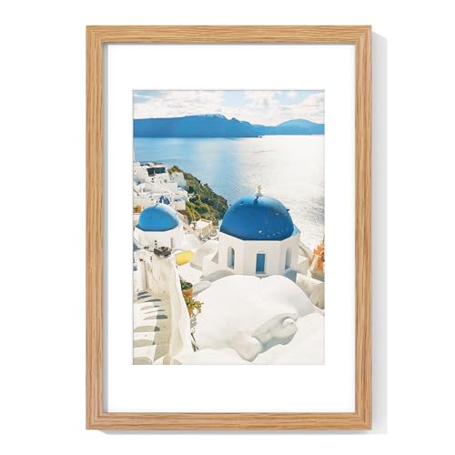 Axeman A3 Picture frame with mat for A4, Solid Oak Wood Document Frame, Natural Oak