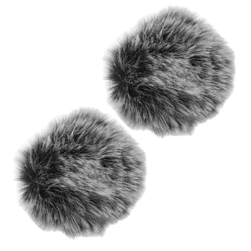 Abaodam 2pièces Housse De Microphone Fourrure Pour Micro à Revers Protection Anti-vent Pour Casque Lot De Housse De Microphone