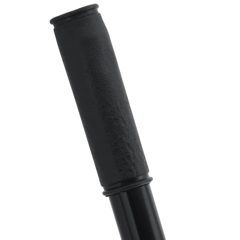 Mango de acero negro Ø3,5 x 127,5 cm, dos piezas con mango antideslizante, mango de repuesto para tenedor, para establo, pasto y forraje