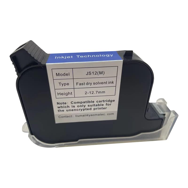 Imprimante jet d'encre portable JS12 600 DPI avec cartouche d'encre noire à séchage rapide