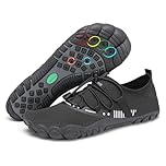 SAGUARO Scarpe Scoglio Uomo Donna Asciugatura Rapida Scarpette da Mare Traspiranti Spiaggia Scarpe da Mare per Acqua Immersione Nuoto Surf Vela Canottaggio Nautica Nero Notte,Gr.43