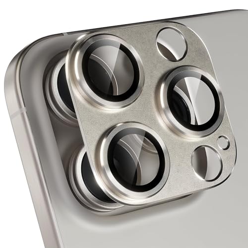 Image of TITANIUM Camera Lens Protector For IPHONE 16 PRO / 15 PRO / 16 PRO MAX / 15 PRO MAX ( GREY ) UHD 9H Glass, Anti Drop, Scratch Resistant, Case Friendly, Removable, Waterproof, Heavy Duty Camera Protector, ( BUY 2 GET 1 FREE )