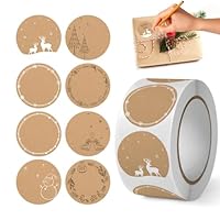 Aufkleber Weihnachten,500 Stück Geschenkaufkleber Weihnachten Etiketten,Weihnachtssticker Selbstklebend Rund im 8 Stil,Weihnachtsaufkleber zum Beschriften,Für Geschenke,Umschläge,Verpackungen