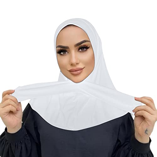Suillty Fashion Muslim Hijab for Women Instant Snap Fastener Hijab Inner Cap Full Cover Head Wraps Scarf Islam Turban Caps