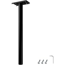 Metal Mailbox Post for Outside, Heavy Duty In-Ground Mounting, Galvanized Steel Sleeve with Universal Brackets for Curbside Residential Mailboxes, Black