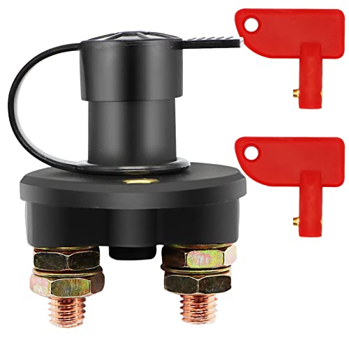 Batterie-Trennschalter für Automobilauto, Wieat 12V/24V Batterie-Trennschalter mit 2 Schlüsseln, Hauptstromschalter, Notfall-Strom-Kill-Trennschalter für Marine, Boot, Wohnmobil, ATV, Auto-LKW Cover