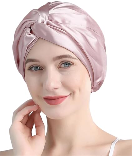 Bonnet de nuit en soie contre la casse des cheveux avec élastique confortable