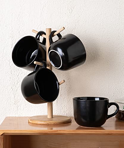 Amorarc 24 Oz Soup Mugs With Handles, Jumbo Ceramic Bowls Mugs Set With Handles For Coffee Cereal Cappuccino Snacks, Microwave&Dishwasher Safe Soup Cups For Meal-Black #TOP5