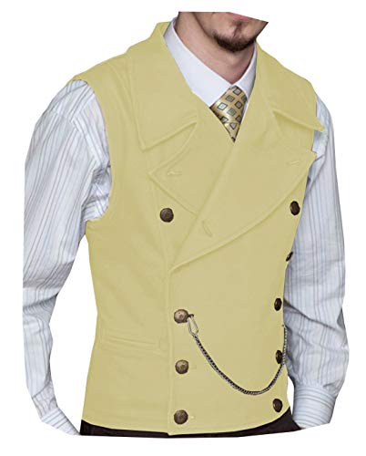 Ceehuteey Mens Suit Suede Double Breasted Vest Classic Groomsmen Wedding Waistcoat Leather Big Lapel （Xl,Teal #TOP2