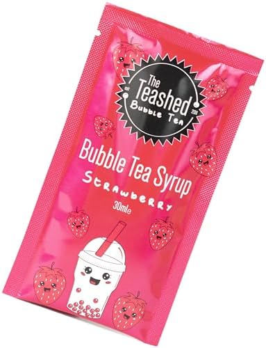 The TeaShed Strawberry Bubble Tea and Matcha Syrup | 30ml Fruit Syrup for Boba Tea and Matcha Latte Drinks | 1 to 4 Servings | Vegan