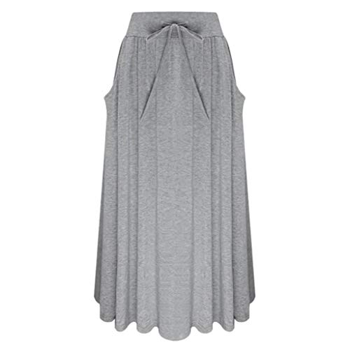 Jupe de taille moyenne gris 27 avec taille élastique et poches pratiques