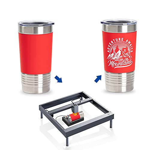 Craft Express Stainless Steel Tumbler 20 Oz For Xtool - Red Silicone Wrap Sleeve Engraved White Logo - Vacuum Insulated Travel Coffee Tumblers Mugs With Lids 2 Pack #TOP4