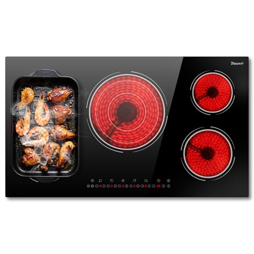 Disaenvir 36 Inch Electric Cooktop - 5 Burner Electric Stove Top Powerful 9600W