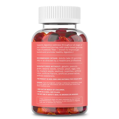 Mommy Knows Best Fiber Gummies for Women, Pregnancy & Postpartum Digestive Support, Sugar Free Gummies, Fiber Supplements, Plant Based Prebiotic Fiber, Fiber Gummy, Mixed Fruit Flavor, 60 Count - Image 6