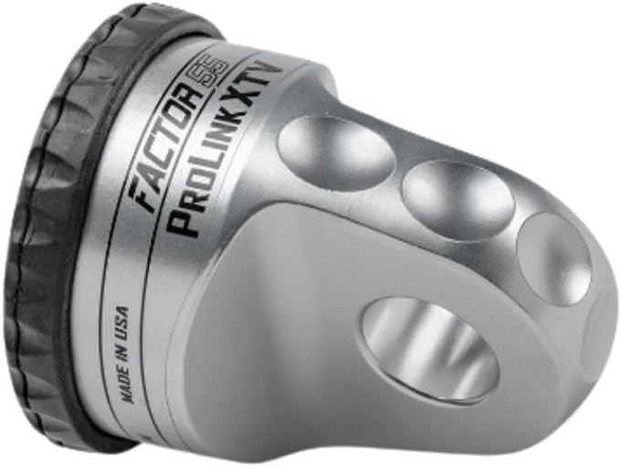 Factor 55 ProLink XTV 00110-05 Adaptador para Guincho com Manilha e D-Ring para Cabos de Aço ou Corda Sintética até 7,9 mm, Prata