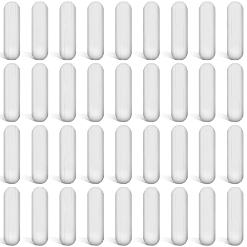 Weewooday 36 Pieces PTFE Magnetic Mixer Stirrer Bar, White Color Stainless Steel Laboratory PTFE Stir Plate Bar, Mixing Plate Magnet Stick (30 Mm/ 1.18 Inch)