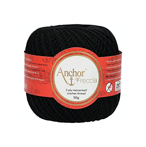 Anchor Ganchillo Hilo, algodón, Color Negro