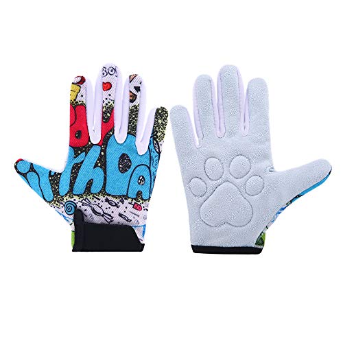 Roaming Kids Gloves for Age3-10, Great for Boys Girls Outdoor Sports, Cycling, Riding, Climbing, Scooter etc. (5-6Years, HappyBirthday-Long Finger)