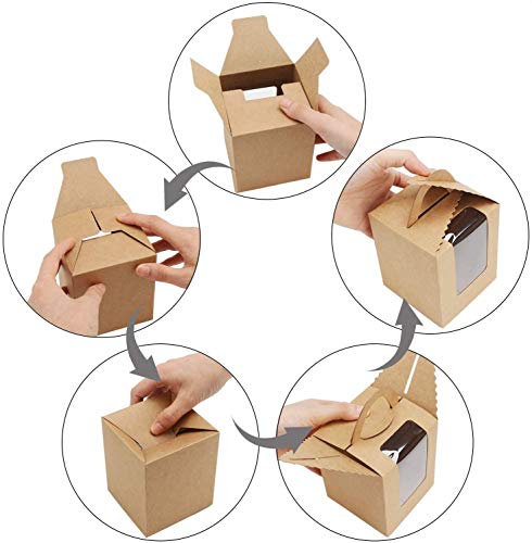 Fippy 20PCS Boîtes à Cupcakes De Noël 6 Trous Avec Fenêtre