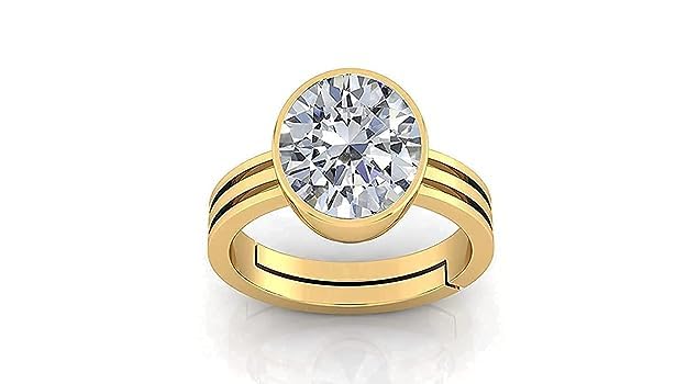 12.25 Ratti Carat/Jarkan Precious Gemstone Natural Zircon Stone Rashi Ratna Ashtadhatu Adjustable Gold Ring for Astrological Purpose for Men and Women620-image-49