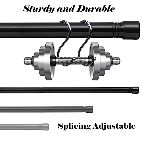 Curtain Rods For Windows 30 To 62 Inch, 1 Inch Black Curtain Rod Set, Stainless Steel Heavy Duty Drapery Rods With Adjustable Brackets For Room Divider, Bedroom, Living Room, Kitchen, Bathroom, Black #TOP2