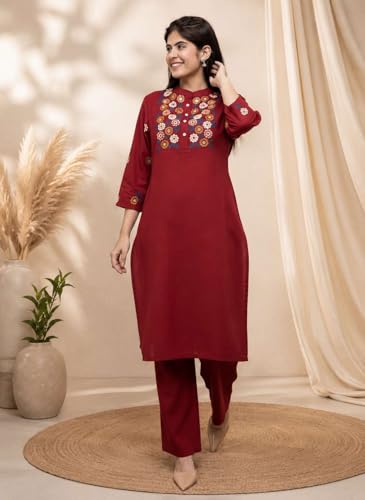 Generic Nexvora Women's Cotton Floral Kurti with Pant - Image 5