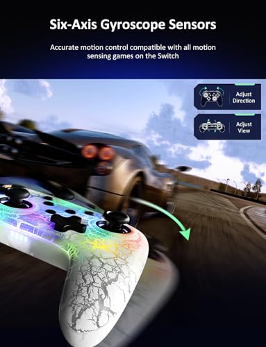Image of NexiGo Wireless Controller (No Deadzone) for Switch 2 and Switch, Bluetooth Controllers for Nintendo Switch with Vibration, Motion, Turbo and LED Light (Atmosphere)