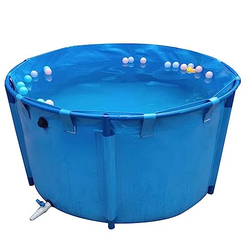 Estanque de peces sobre el suelo de 1,2 x 0,8 m con lona azul 2