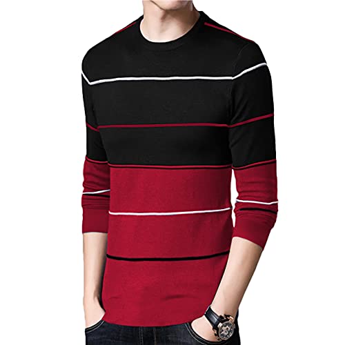 Image of EYEBOGLER Men's Regular Fit Striped Round Neck T-Shirt