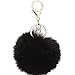 Schlüsselanhänger plüsch Ball Keychain Elegant Plüsch-Kugel Auto-Anhänger Taschenanhänger bommel Pompom Weich Schlüsselring Handtaschenanhänger Dekor (Schwarz)