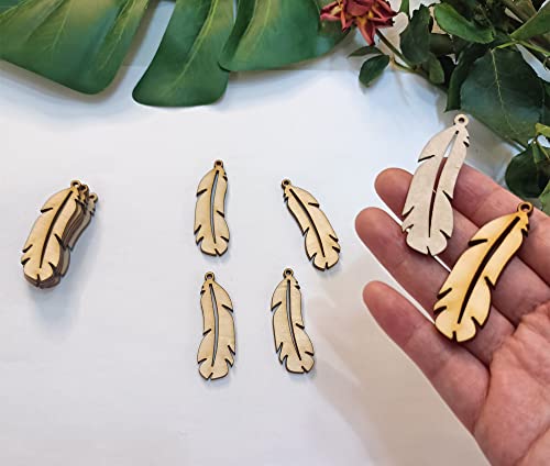 Boucles d'oreilles vierges en bois naturel plume légères et sans apprêt