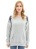 Bearsland Women's Fleece Sweater Maternity Clothes Nursing Sweatshirt Breastfeeding Tops,LightGray,S