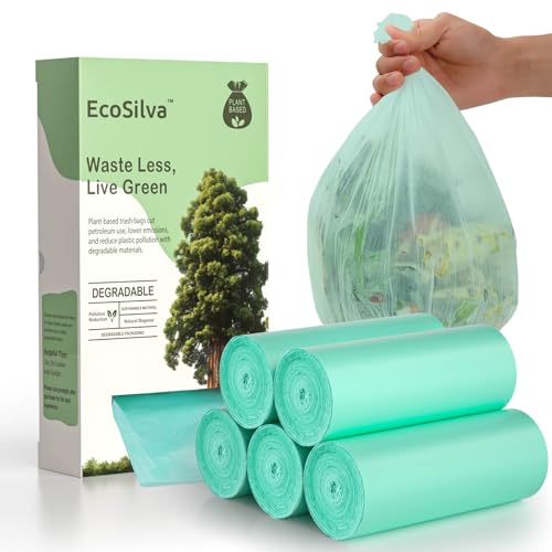 EcoSilva 小型コンポストバッグ 2.6ガロン ゴミ袋 125枚 カウンタートップ用小型コンポストバッグ ASTM D6866対応 堆肥化可能ゴミ袋 2.6ガロン 堆肥化可能 食品スクラップバッグ キッチン バスルーム用（Amazon）