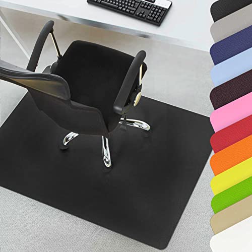 Office Marshal® Bodenschutzmatte in Trendfarben | 114 x 150 cm für Hartböden | ohne schädliche Weichmacher und PVC | Größe und viele Farben zur Auswahl (Schwarz) Cover