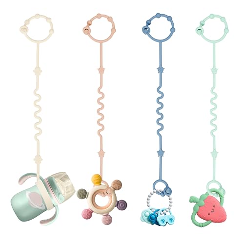 Image of Toy Straps for Baby,Silicone Setpacifier Clip,Applies to Car Seat Toy,Teether Toy,High Chair,Stroller Accessories,Baby Toy Clips,Cribs,Rocking Chair