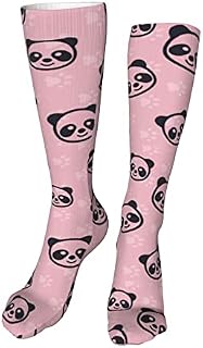 883 Compression Socks Panda And Dog Paw Print Sports Socks Soft Crew Socks Breathable Calf Socks For Hiking Trekking Walking 40cm