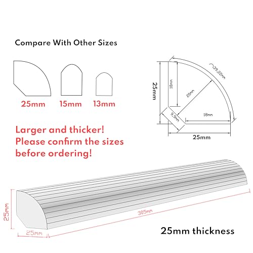 Lovdeco Carrara 1" X 12" Marble Quarter Round Tile Liner, Edge Trim Molding for Shower and Backsplash, Bullnose Tile Trim Polished, 6 Pcs/Box by Lovdeco - Image 2