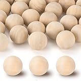 2 Inch Wooden Round Balls, Bag of 20 Unfinished Solid Round Wood Balls, Hardwood Birch, for Crafts and DIY Projects
