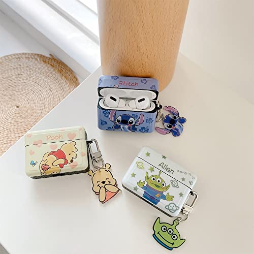 Soft Tpu Case With Charm Keychain Hook For Apple Airpods 1 2 1St 2Nd Generation Winnie The Pooh Pink Heart Bottom Cartoon Disney Disneyland Anime Cute Lovely Adorable Kids Girls #TOP5