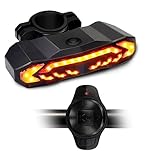 Wireless Bike Alarm with Bike Turn Signal Lights, 110dB Bicycle Alarm Anti Theft Remote Control, USB-C rechargeable 5 in 1 Security System, IP65 Waterproof Car Alarm System Brake Taillight