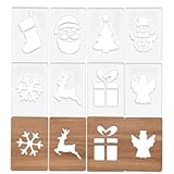 8Pcs Weihnachts-Acryl-Frässchablonen-Set, Schneeflocke, Weihnachtsmann, Baum Designs, Acryl-Vorlagen Für Holzbearbeitung, Weihnachts-Schnitzschablonen-Set Für Holzbearbeitung Und Näharbeiten