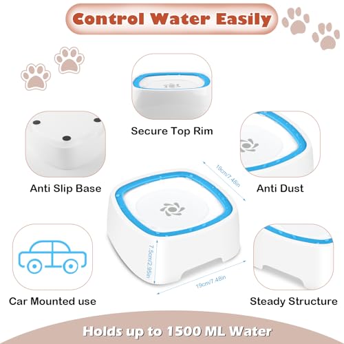 Hunde Wassernapf ohne Verschütten, MXTIMWAN Spritzsicherer Wassernapf 1500ml, Trinknapf Anti Schlabber, Auslaufsicherer Hundenapf, Trinknapf Hund Anti Schlabber