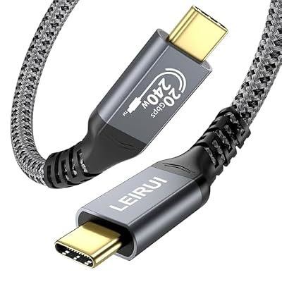 كابل USB C إلى USB C طويل، شحن سريع بقوة 240 وات، شحن سريع ونقل بيانات بسرعة 20 جيجابت في الثانية، فيديو 8K@30Hz/4K@144Hz، Thunderbolt 3/4 متوافق مع MacBook Pro وSamsung S23/S24 وiPad Pro وشاشات الألعاب