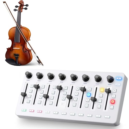 Vangoa Violin 4/4 Full Size Set Fiddle & Wireless Midi Controller Mixer Mute for Music Making