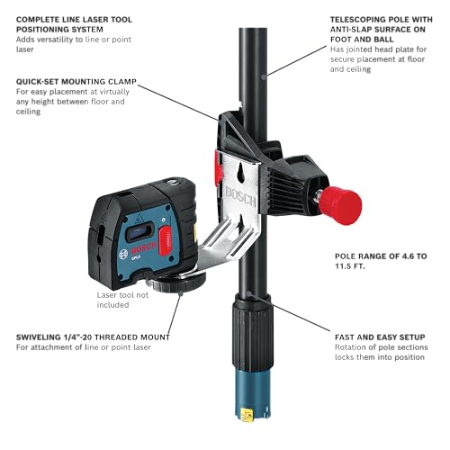 BOSCH Telescoping Pole with 1/4-Inch by 20-Inch Laser Mount BP350 by Bosch - Used condition - CA$92.66