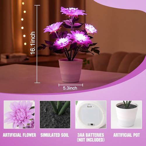 Image of Artificial Sunflower Flower Lamp, Anniversary Christmas Birthday Gifts for for Women Mom Granddaughter Girlfriend Friend Wife, Dimensions Night Light Decor for Bedroom Bar Coffee Shop
