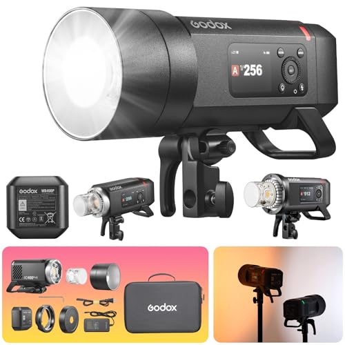 GODOX AD400ProII AD400Pro(2025) Flash Outdoor Strobe 400Ws Supports High-Speed Sync 1/8000 Second 460 Full-Power Flashes /30W Bi-Color LED/Freeze Mode/ 10-Step Adjustment GN72 One-Touch Sync X3