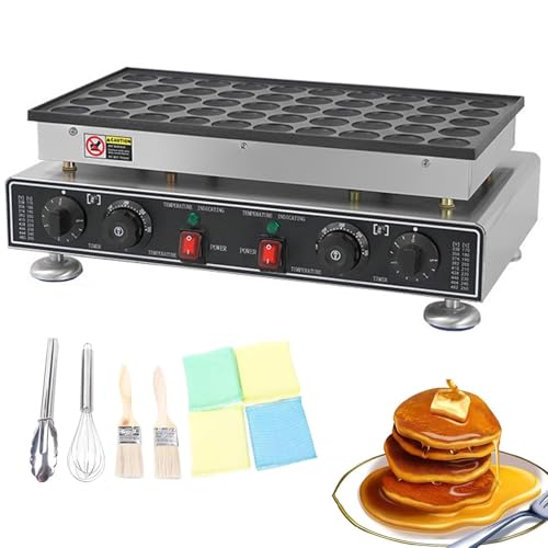 Pannenkoekenmaker met 50 gaten, pannenkoekenmaker - elektrische antiaanbaklaag for mini-pannenkoeken, elektrische wafelmachine, 50-300 ℃ temperatuur 5 min tijdregeling, pannenkoekenpan