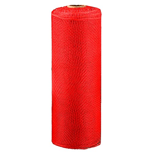 NAUZE Rollo de cinta de malla de poliéster para Halloween, coronas de Navidad, manualidades, decoración del hogar (rojo)