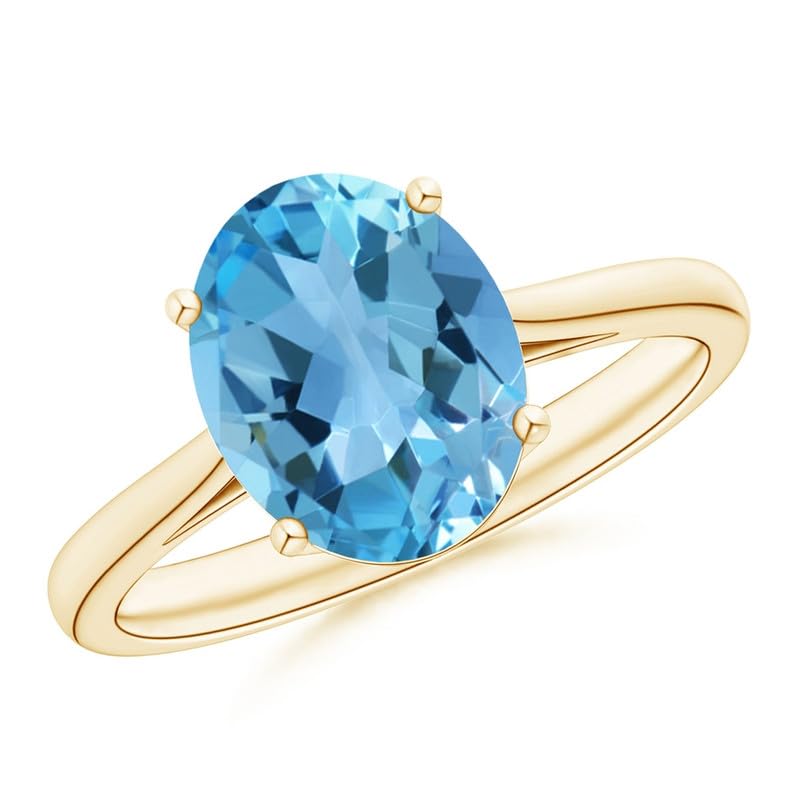 GOLDHARTZ Oval Solitaire Ring | 12 Birthstones | 925 Sterling Silver | 18kt Yellow Gold Overlay | For Women | Handcrafted |Engagement Ring | Best Gift (GH0105-Topaz Ring_13) (B0D2X46G3S) Amazon Price History, Amazon Price Tracker